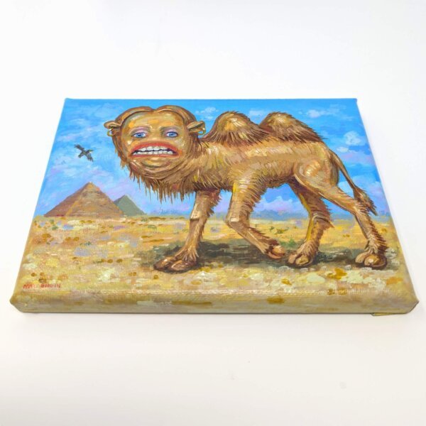 "Abnormal Camel" original acrylic painting on canvas by Matt Godwin 7"x5"