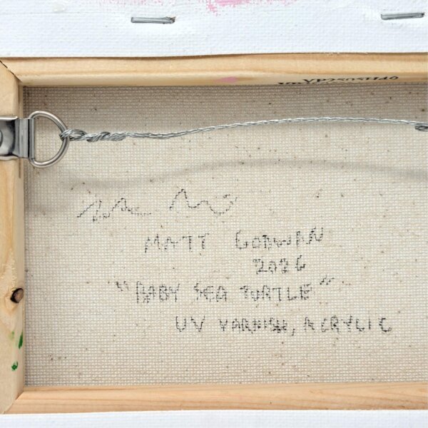 "Baby Sea Turtle" original acrylic painting on canvas by Matt Godwin 7"x5"