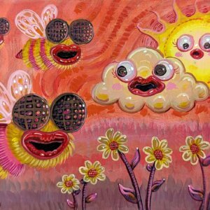 Bees With Lip Filler, 7"x5"