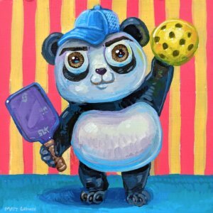 Pickleball Panda, 4"x4"