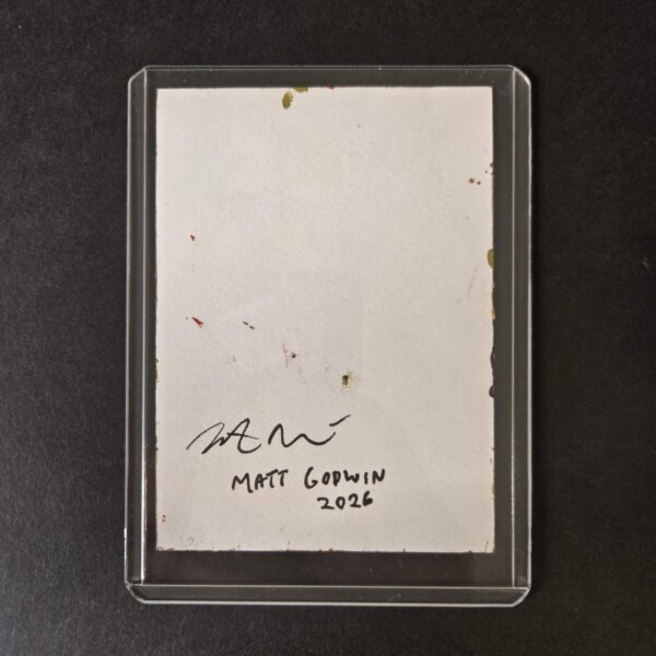 "Burger" original acrylic painting on paper by Matt Godwin 2.5"x3.5"