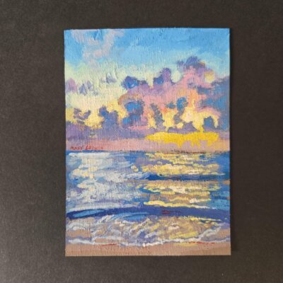 Ocean Sunrise, 2.5"x3.5"