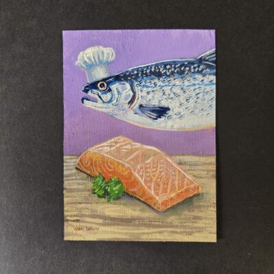 Salmon Chef, 2.5"x3.5"