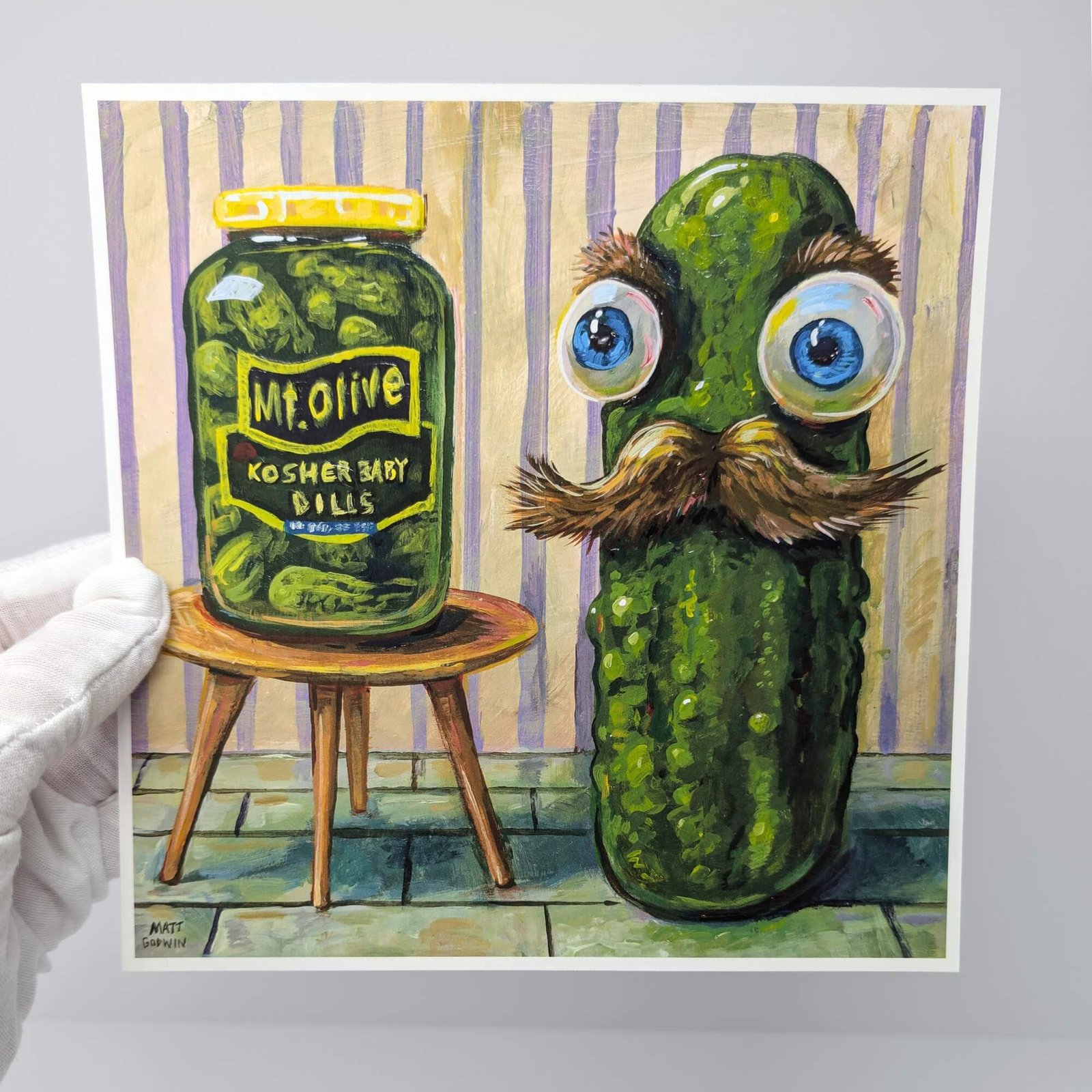 "Grown Pickle With Baby Dills" archival giclée print on 100% cotton fiber paper (acid-free) by Matt Godwin 8"x8"
