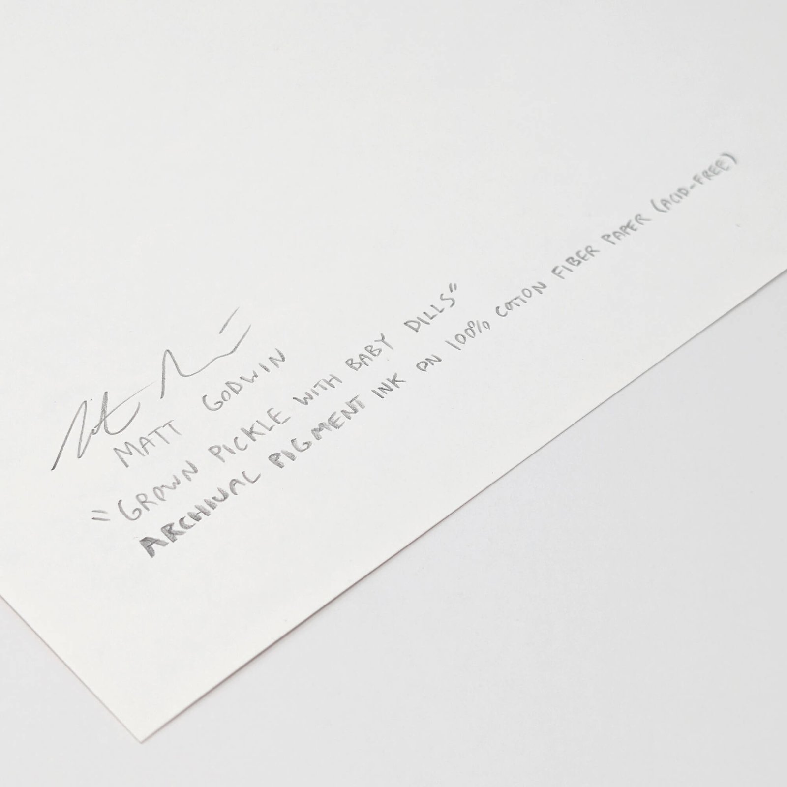 "Grown Pickle With Baby Dills" archival giclée print on 100% cotton fiber paper (acid-free) by Matt Godwin 8"x8"