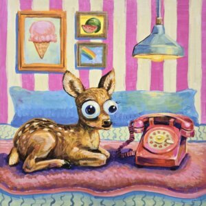 Young Doe Waits By Her Phone