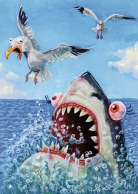 Shark Attacks Seagull